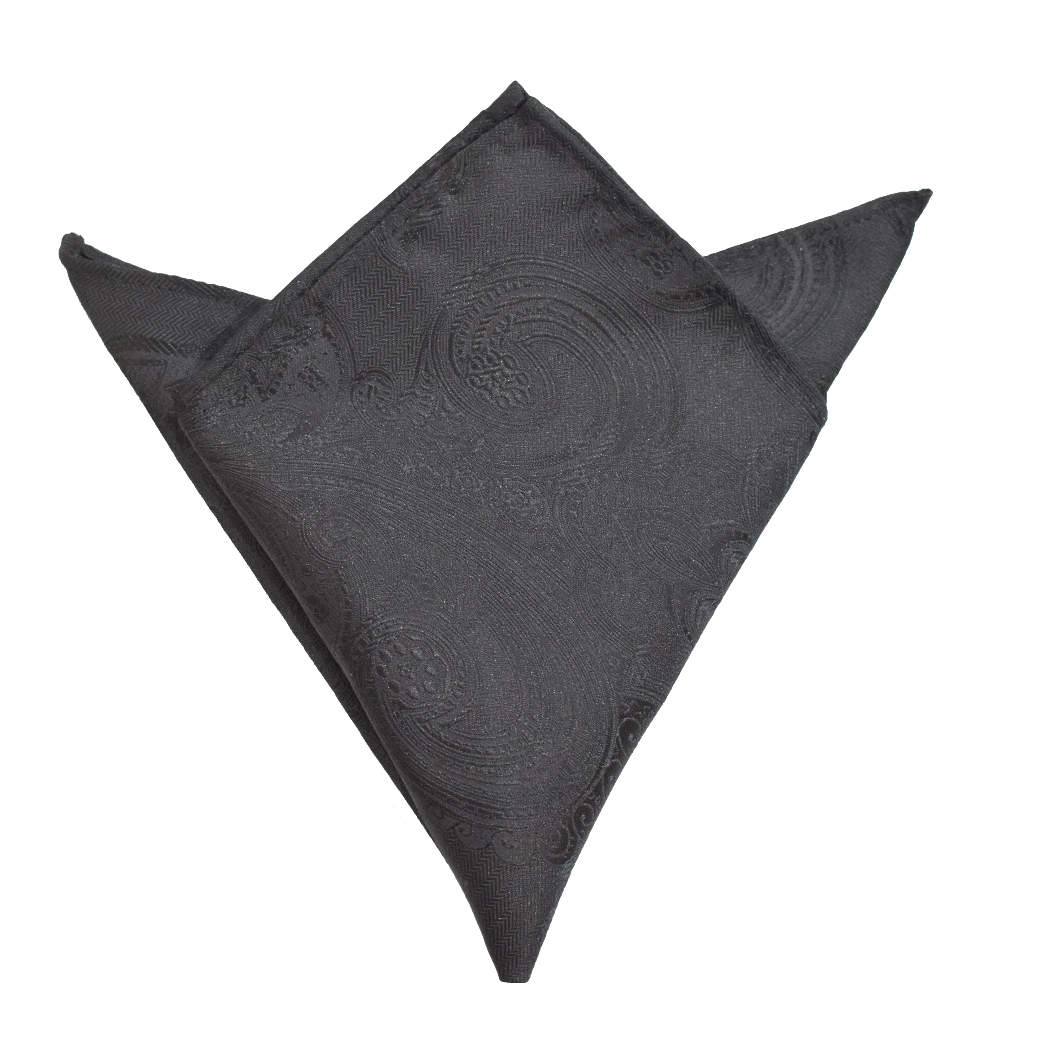 Elegant Black Paisley Pocket Square for Men - Premium Silk Accessory for Weddings, Business & Formal Occasions