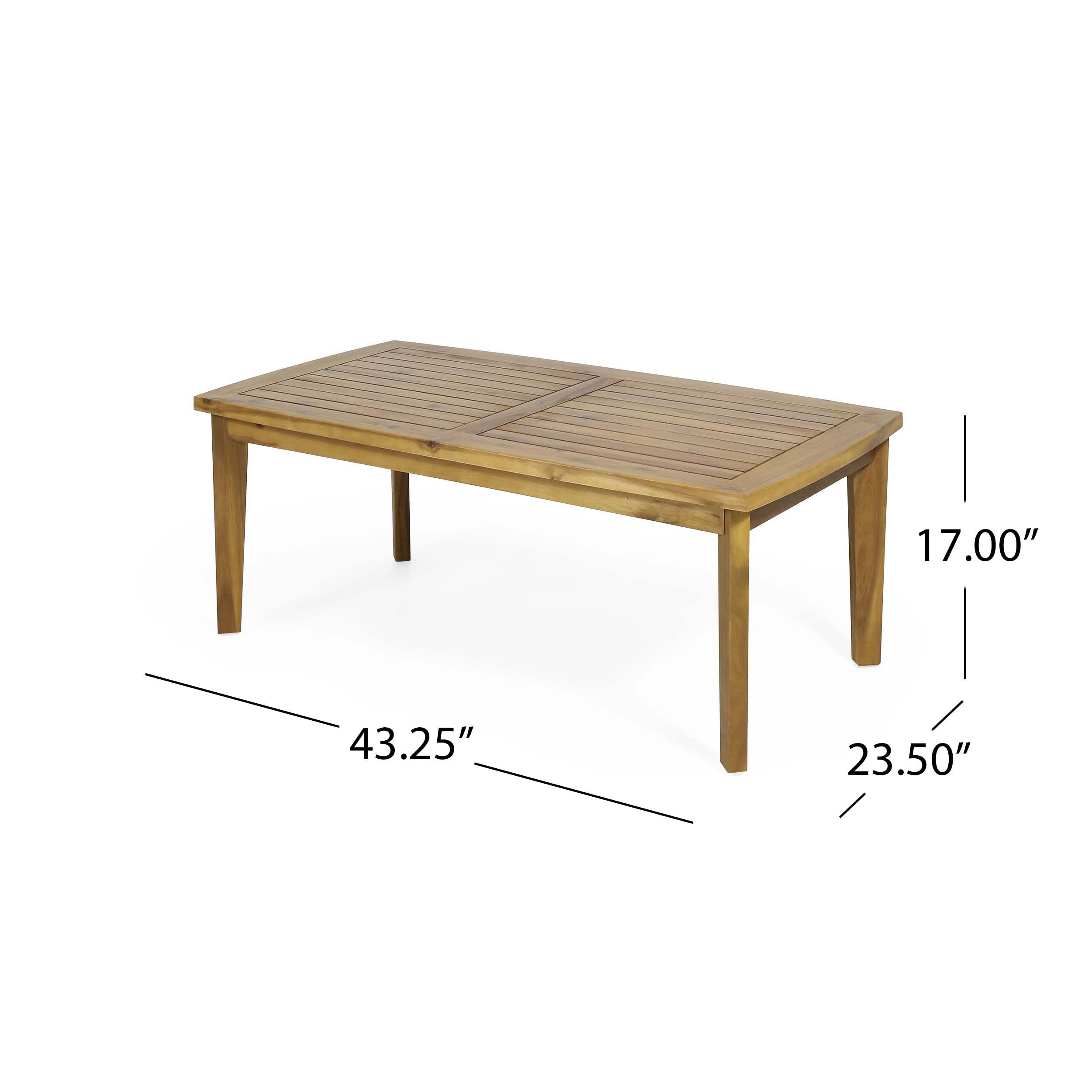 Christopher Knight Home 318122 Teak Solano Coffee Table - Modern Living Room Centerpiece for Home Decor & Entertaining