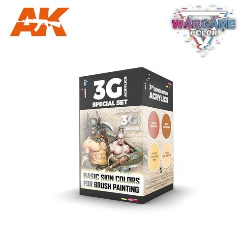 AK Interactive AK1075 Wargame Color Basic Skin Tones Acrylic Paint Set - 3rd Gen Miniature Painting for War Gaming & Model Kits - Perfect for Tabletop Figures, Dioramas & Scale Models