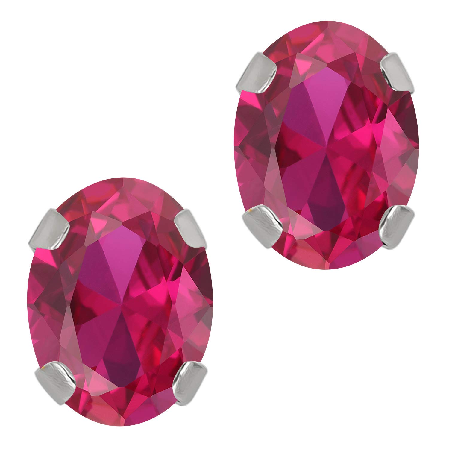 14K White Gold Oval Birthstone Stud Earrings for Women & Men | 7x5mm Gemstone Jewelry | Perfect Gift for Anniversary, Birthday & Special Occasions