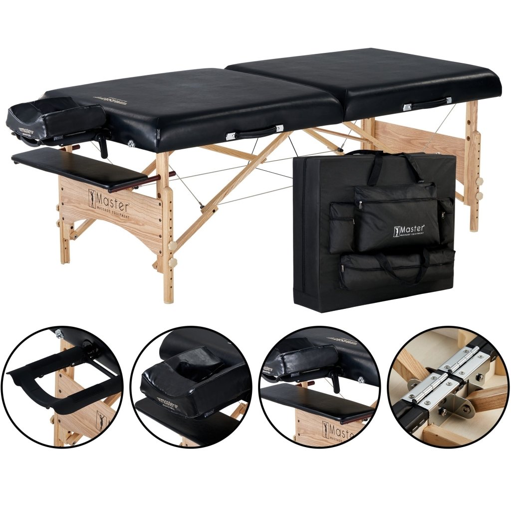 32'' Gibraltar XXL Portable Massage Table with Adjustable Height & Ambient Light System - Professional Spa, Home Massage & Physical Therapy Use