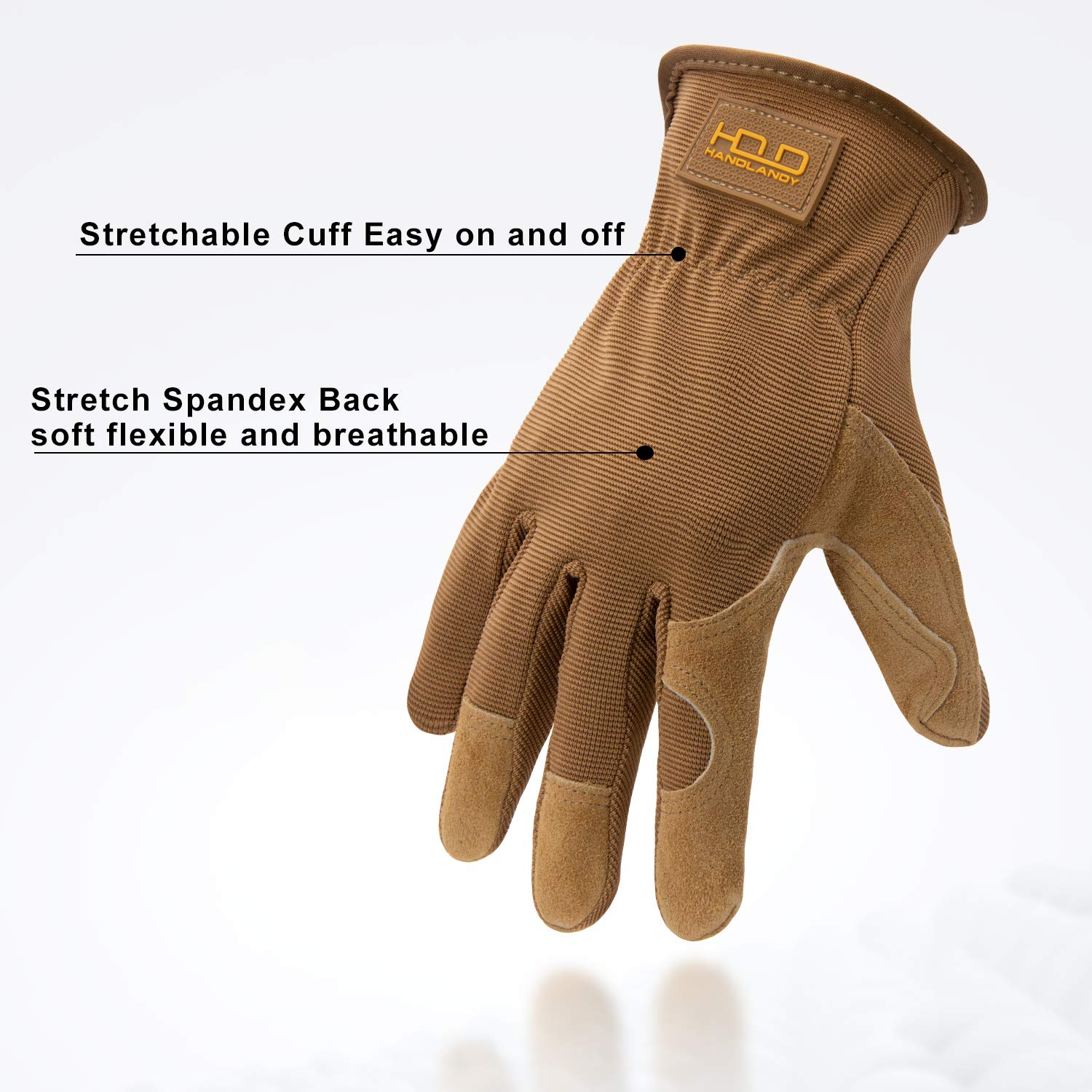 Premium Cowhide Leather Gardening Gloves for Men & Women - 2 Pairs Durable Work Gloves for Mechanics, Construction, Driving & Outdoor Activities (XL, Brown) | Ideal for Gardening, Landscaping, DIY Projects & Heavy Duty Work