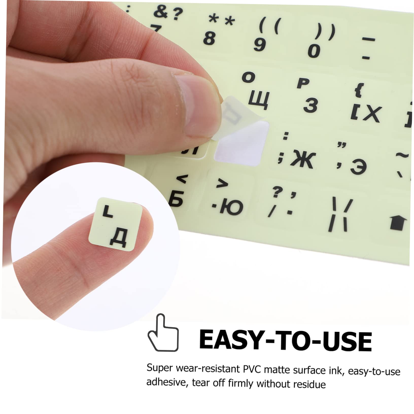 Glow in the Dark Keyboard Stickers - LED Cover Letters for Laptop & Computer Keycaps | Non-Slip Glow Stickers for Night Typing, Gaming & Low Light Workspaces