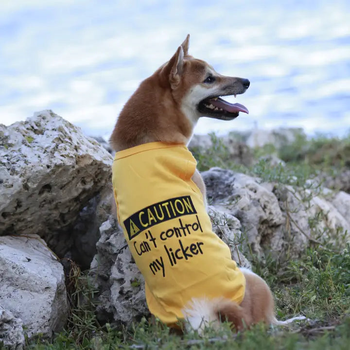 Funny 'Can't Control My Licker' Graphic T-Shirt for Dog Lovers - Perfect for Casual Wear, Dog Parks & Pet-Themed Parties