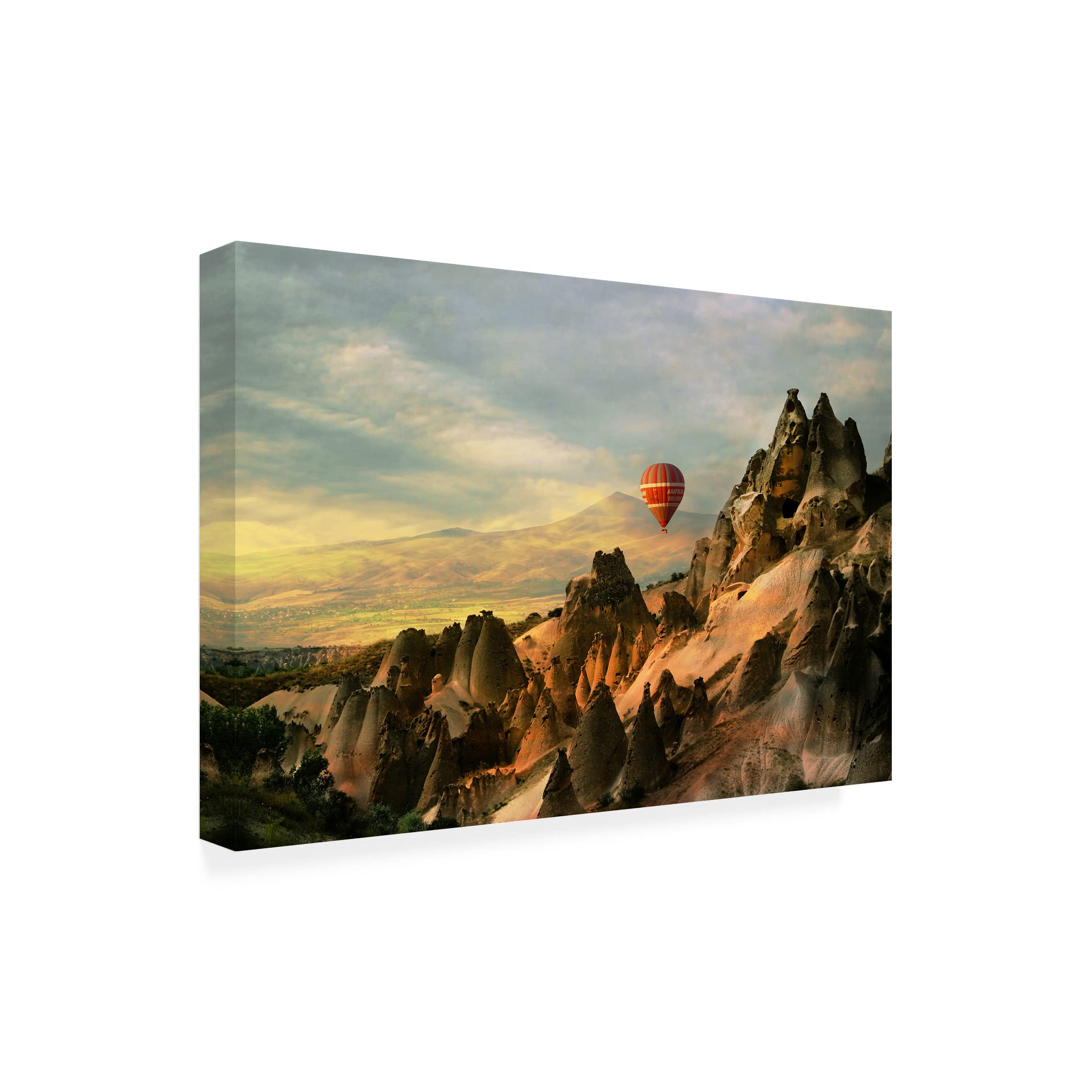 Trademark Fine Art 'Cappadocia' Canvas Wall Art by Emine Basa - Stunning Landscape Painting for Living Room, Bedroom & Office Decor
