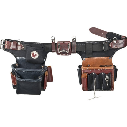 Black Adjustable Nylon Industrial Electrician Belt 9596 - Durable Tool Belt for Electricians & Construction Workers