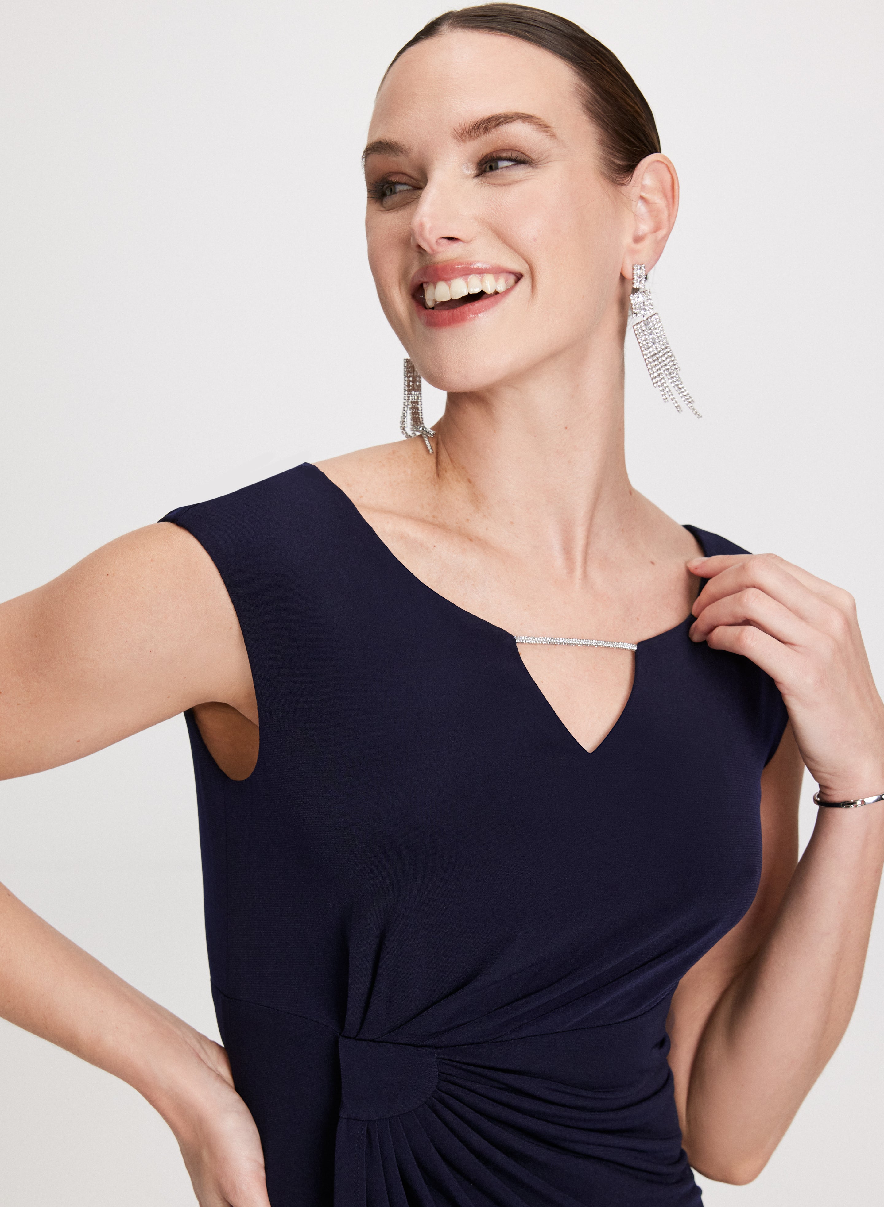 Elegant Drape Effect Short Dress for Women - Flowy Summer Mini Dress for Casual Outings, Parties & Date Nights