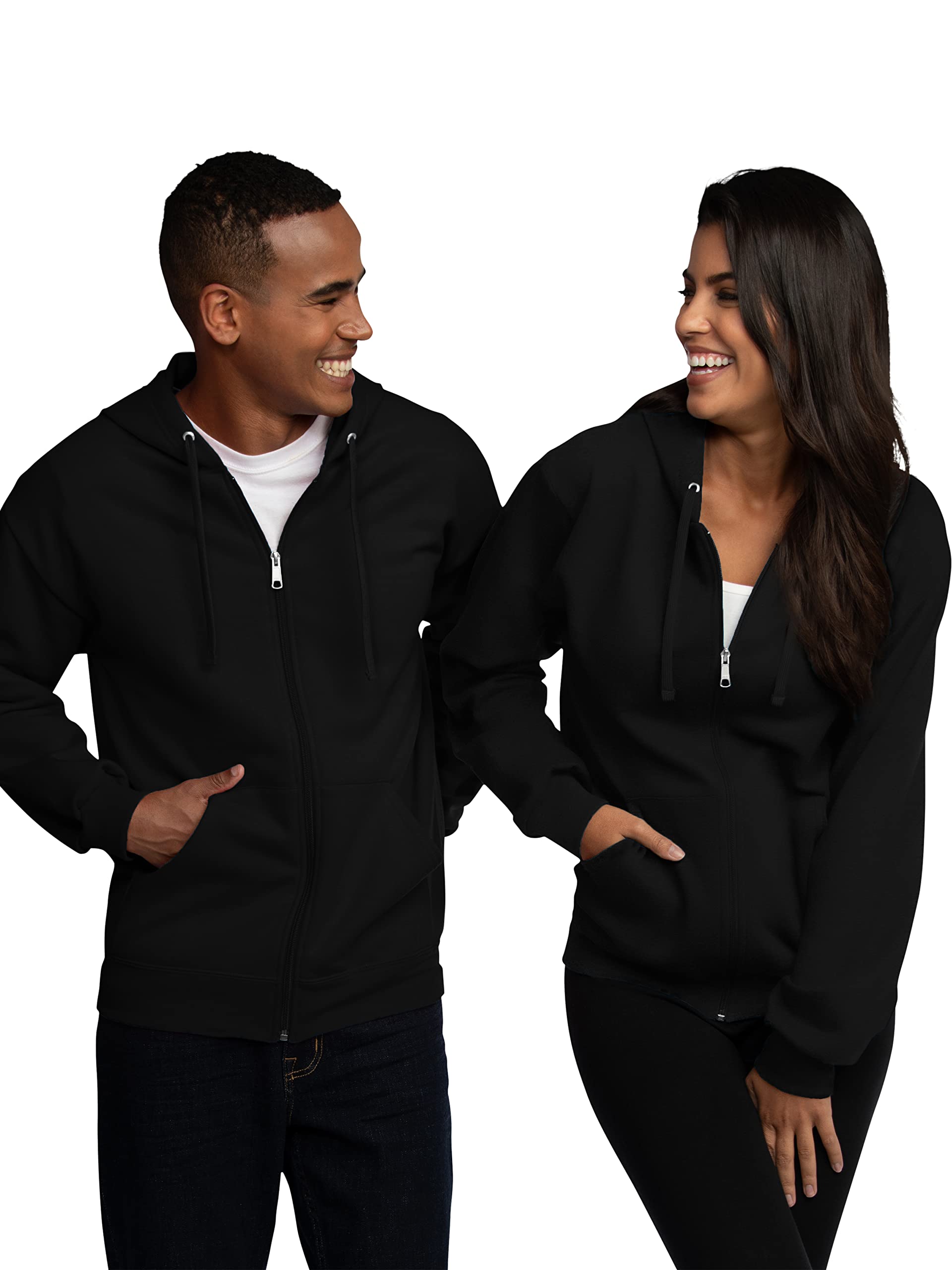 Fruit of the Loom Unisex Adult EverSoft Fleece Full Zip Hoodie Sweatshirt - Cozy Winter Wear for Men & Women - Perfect for Casual Outfits, Outdoor Activities & Lounge Comfort