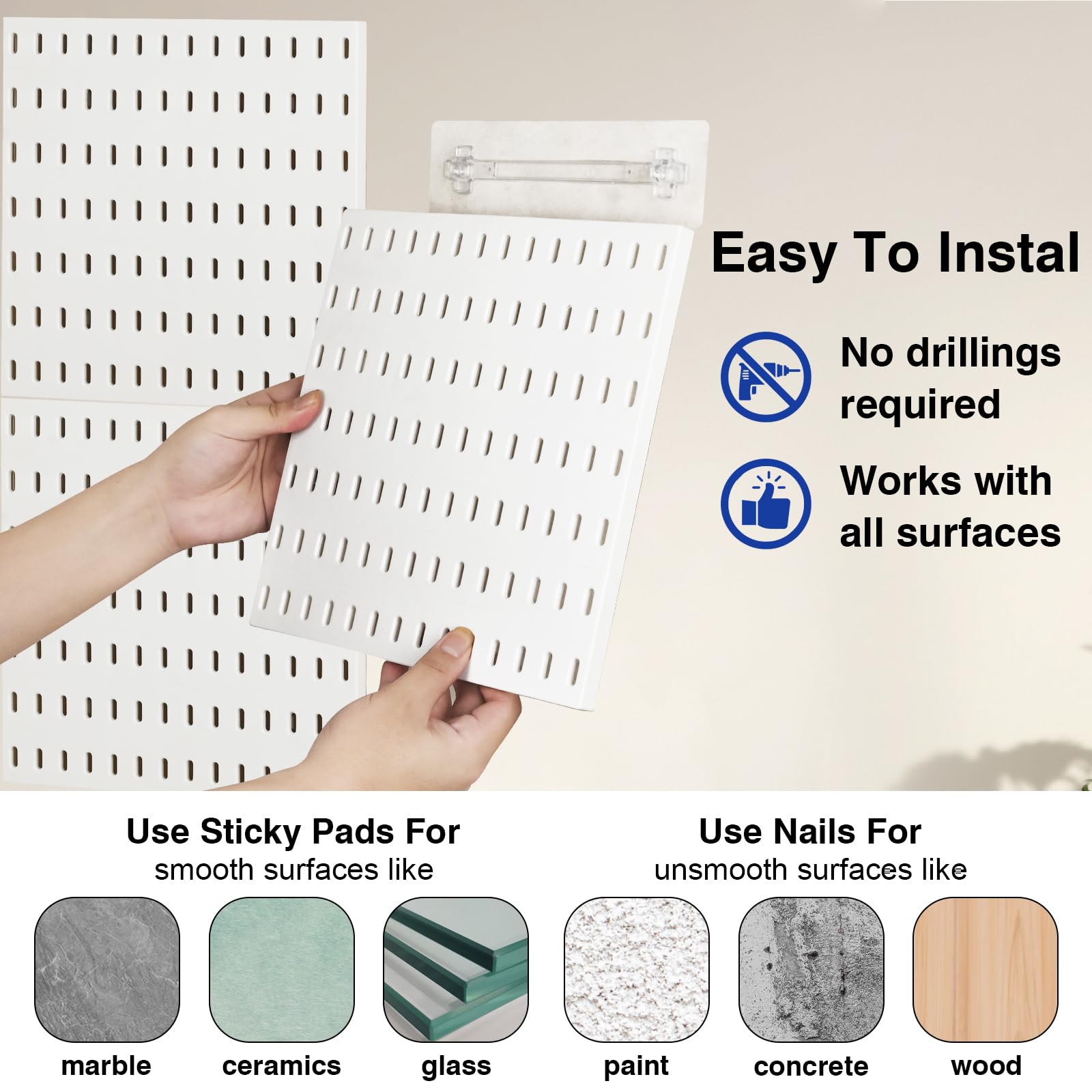 17-Piece Pegboard Combination Kit - 4 Peg Boards & 13 Accessories - Wall Organizer for Crafts, Tools & Nursery Storage - White Modular Hanging Display System (22