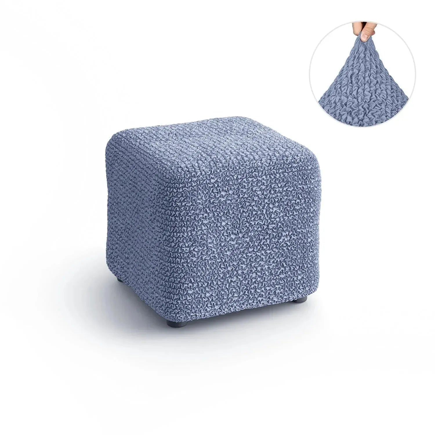 Small Ottoman Slipcover - Microfiber Collection - Perfect for Living Room, Bedroom, and Home Decor