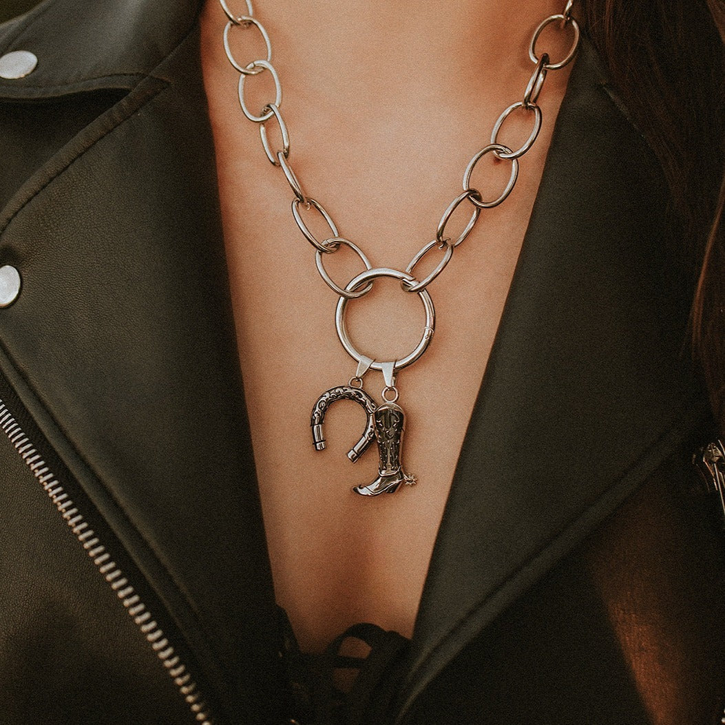 Charm Coven Horseshoe Pendant - Elegant Silver Horseshoe Charm Necklace for Good Luck & Protection | Perfect for Gifts, Jewelry Making & Everyday Wear