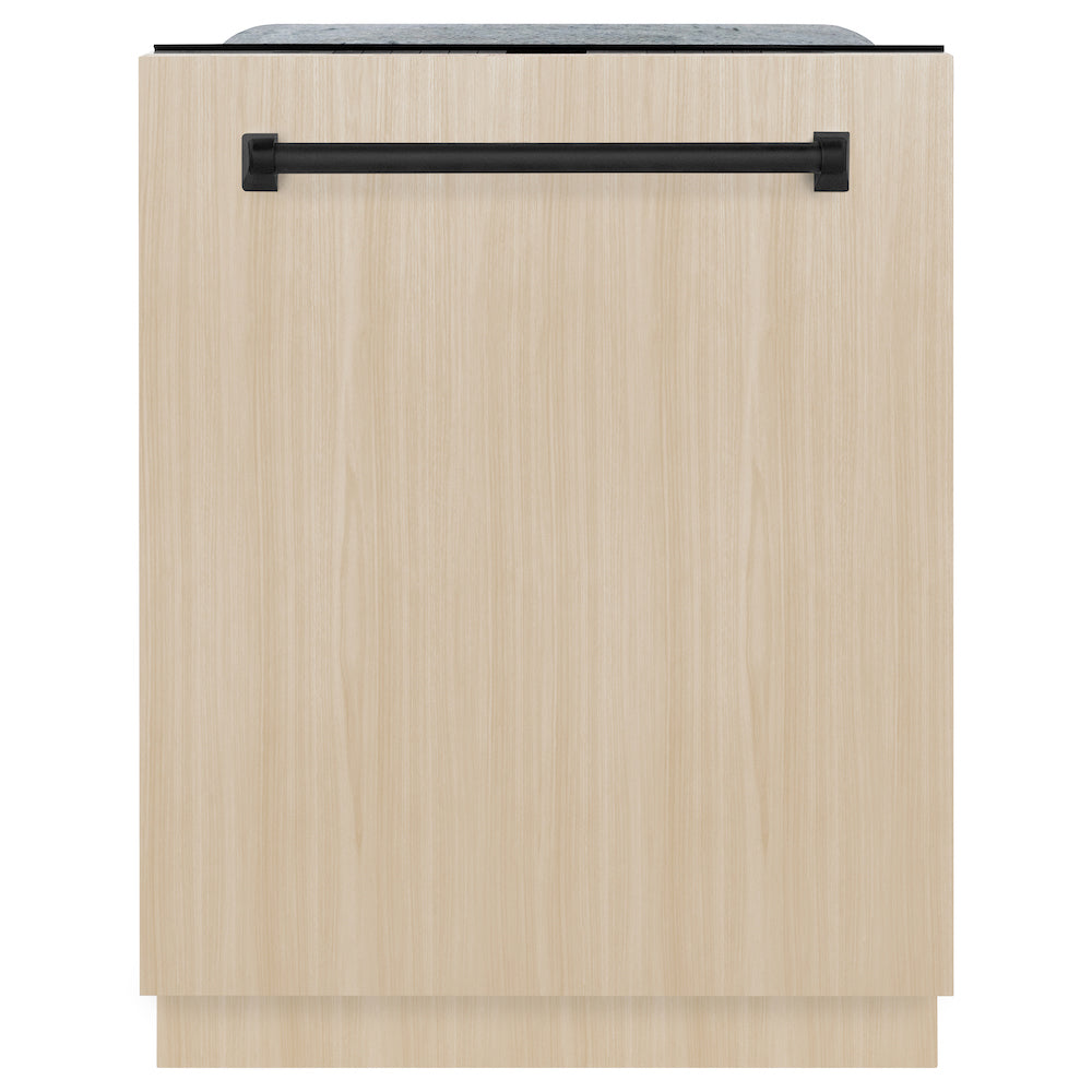 ZLINE Autograph Edition 24 Inch Monument Series Dishwasher - 3rd Rack, Top Touch Control, Tall Tub, Custom Panel Ready with Matte Black Handle, 45dBa Ultra Quiet (DWMTZ 24 MB) - Perfect for Modern Kitchens and Open Concept Homes