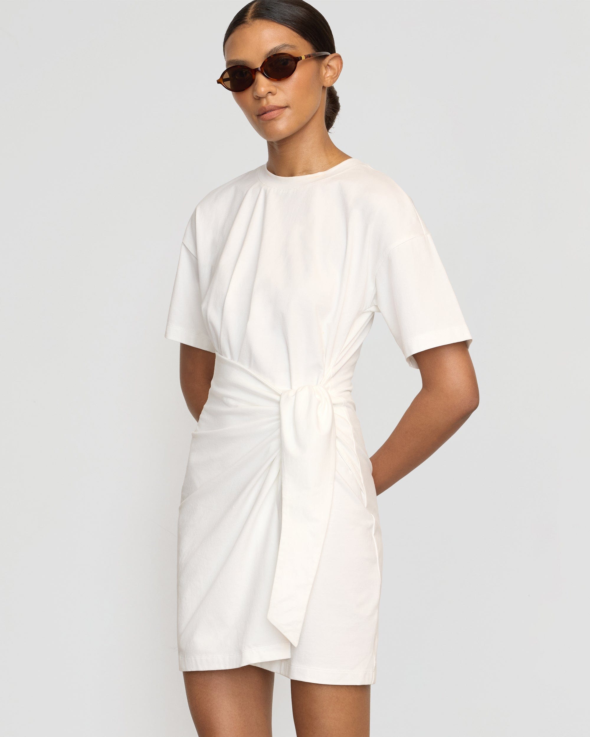Fallon Organic Cotton T-Shirt Wrap Dress for Women - Soft & Comfortable Casual Summer Dress - Perfect for Beach, Vacation, and Everyday Wear