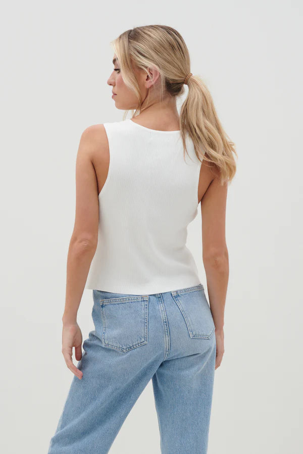 Casey Sleeveless Button Top for Women - Cream Summer Blouse, Casual & Office Wear, Perfect for Outings and Work