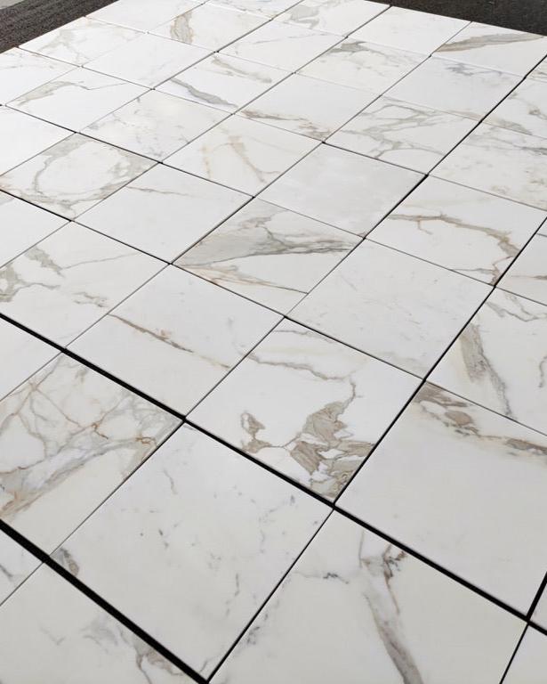 Premium Calacatta Gold Marble Tile 18x18 - Luxury Italian Marble Floor & Wall Tile for Kitchen, Bathroom, and Living Room Renovation