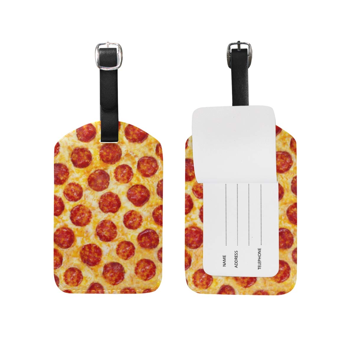 Pizza-Themed Luggage Tags - Durable Travel ID Labels for Suitcases & Bags (1-Pack) - Perfect for Airports, Cruise Trips & Kids' Backpacks