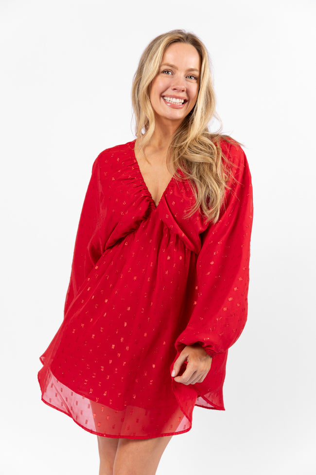 Elegant Shimmer Detail Babydoll Dress for Women - Perfect for Holiday Parties & Special Occasions | Final Sale