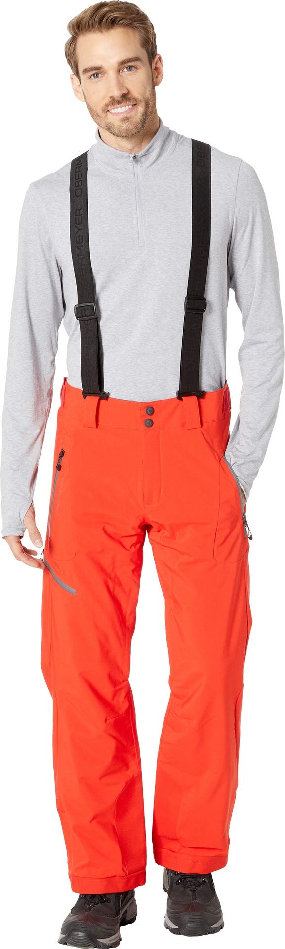 Obermeyer Force Suspender Pants for Men - Red XL - Waterproof Ski & Snowboard Bib Overalls for Winter Sports & Outdoor Activities