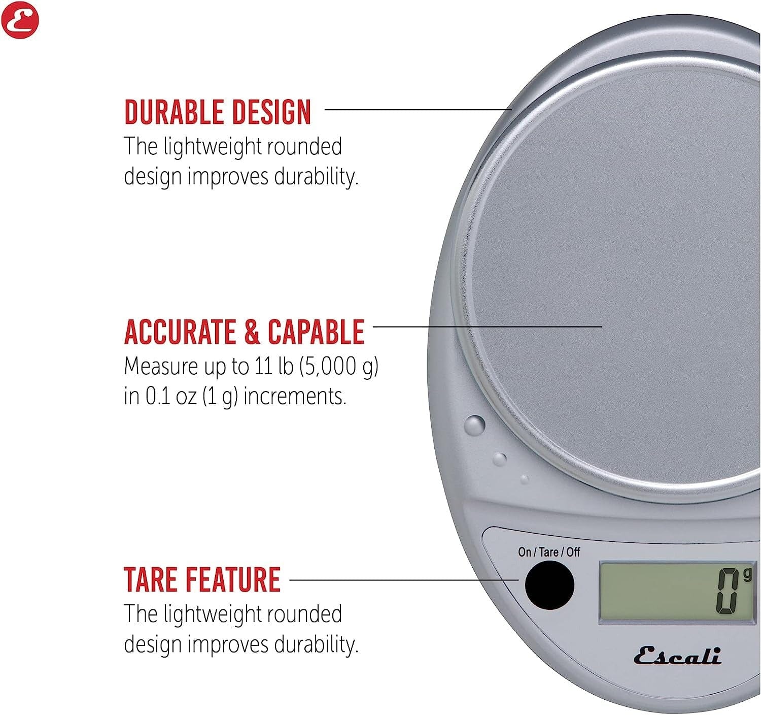 Escali Primo Digital Food Scale - Precise Kitchen & Baking Scale for Cooking, Portion Control, and Meal Prep - Perfect for Home Chefs & Healthy Eating