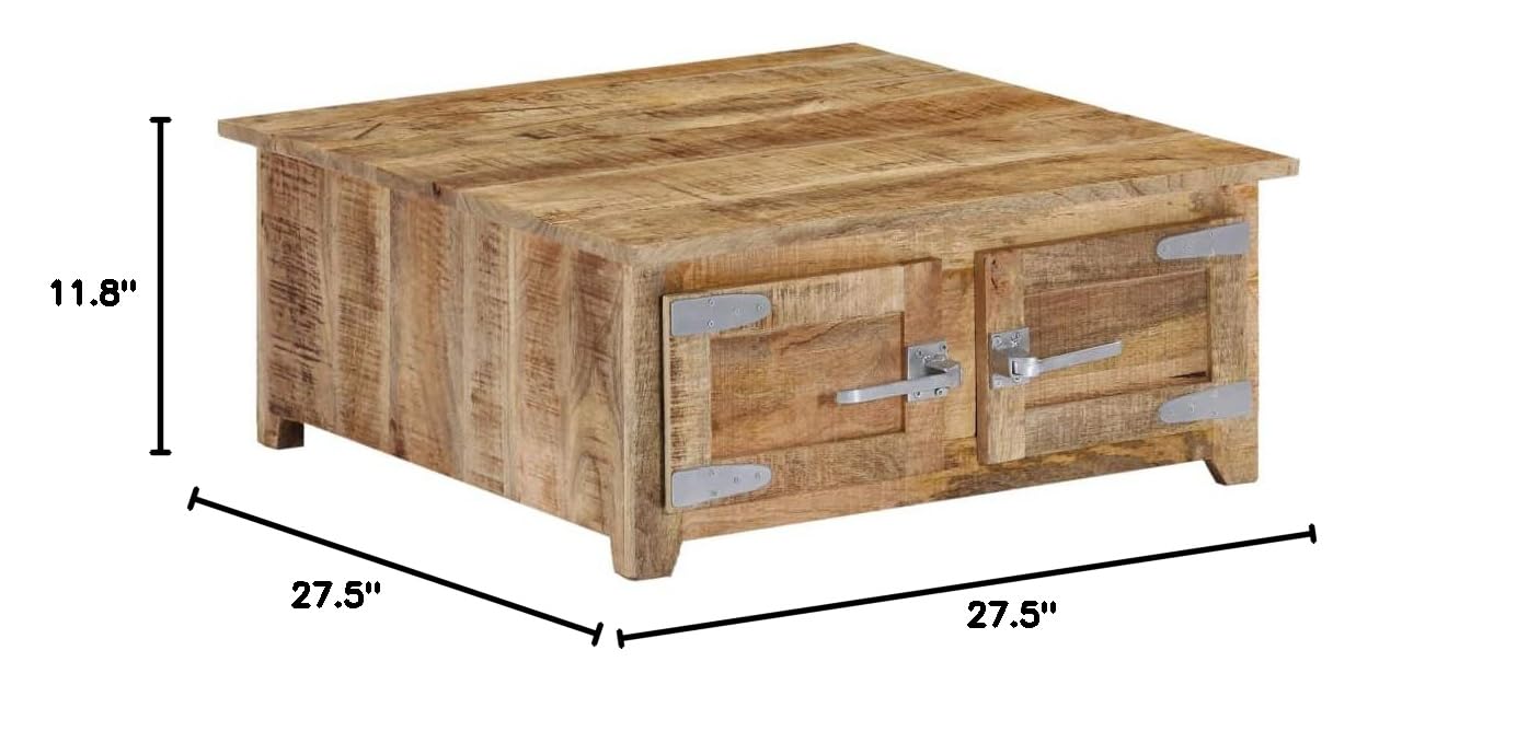 FAMIROSA Solid Mango Wood Coffee Table 27.5