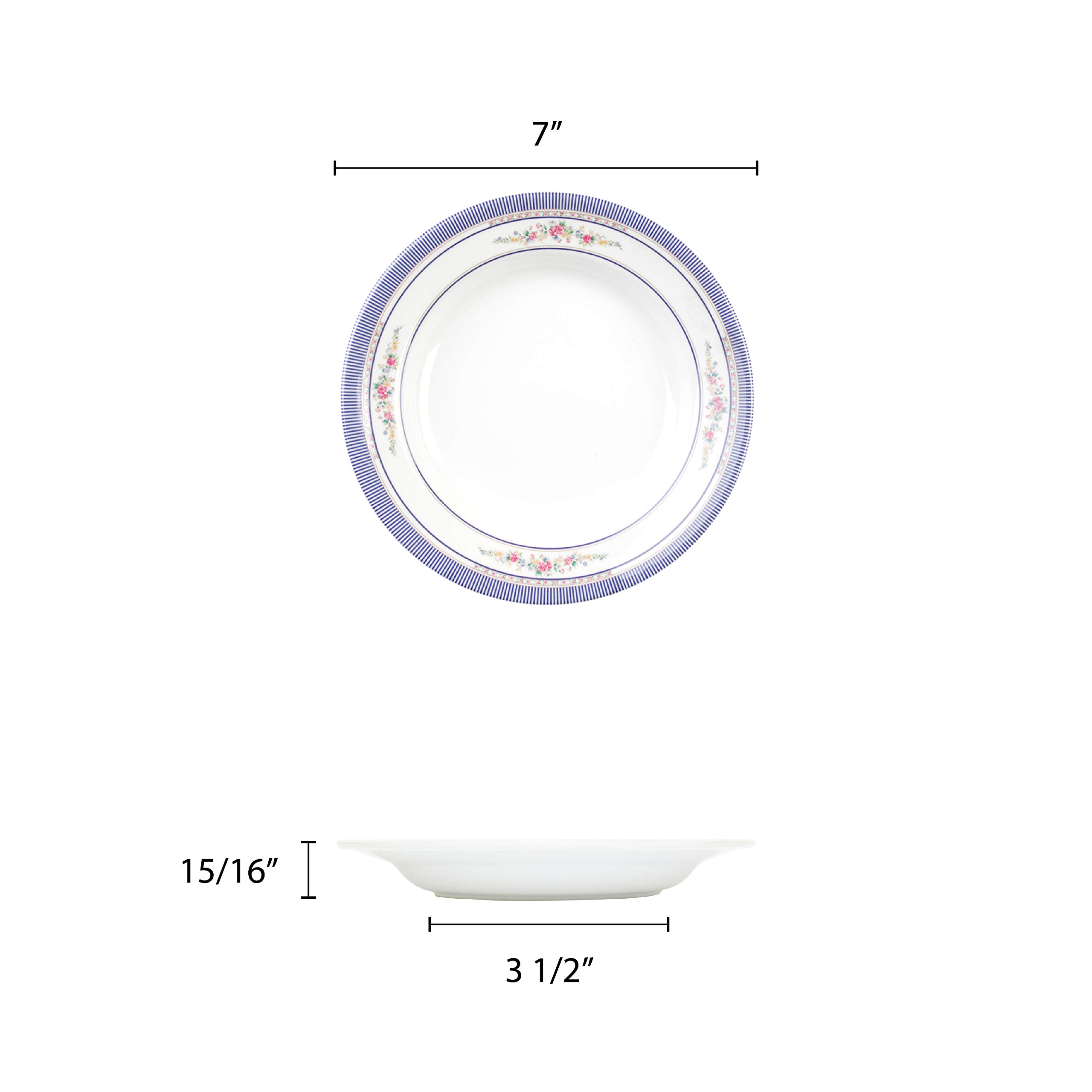 Thunder Group Rose Melamine Dinnerware Set - 5 oz, 7