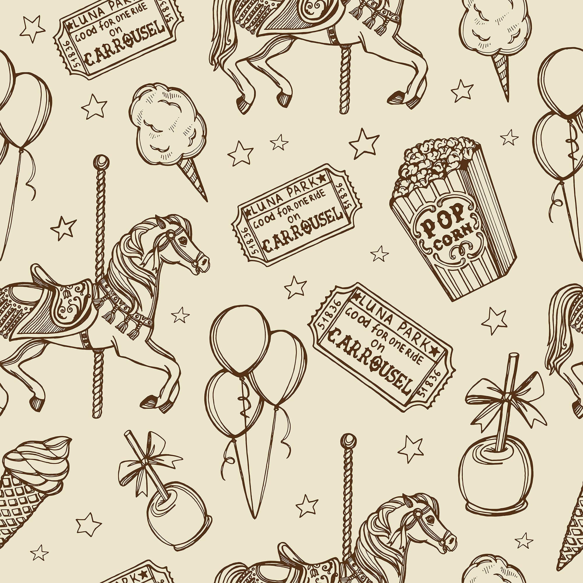 Tan Animal Themed Peel and Stick Removable Wallpaper 9501 - Self-Adhesive Decorative Wall Covering for Nursery, Kids Room & Home Decor