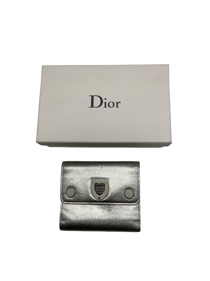 Christian Dior Diorever Metallic Tri Fold Wallet - Luxury Designer Wristlet Clutch for Women | Perfect for Evening Parties, Weddings & Special Occasions