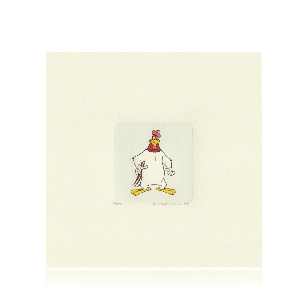 Vintage Foghorn Leghorn Etching Artwork by Sowa & Reiser - Limited Edition #D/500 Hand-Painted Looney Tunes Collectible - Perfect for Cartoon Fans, Home Decor & Gift Giving