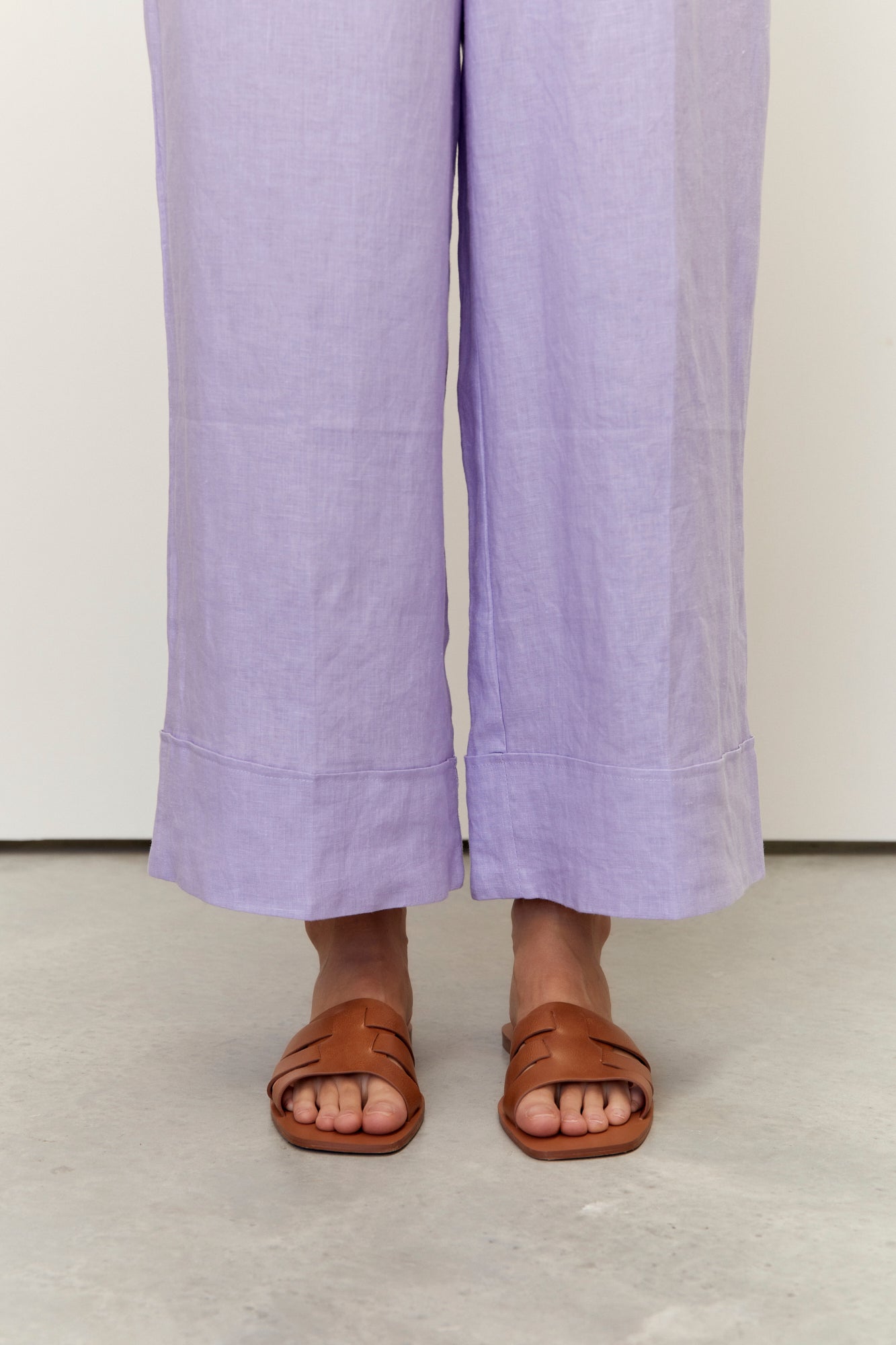 Paris Linen Pants for Women - Soft & Breathable Lilac Linen Trousers - Perfect for Summer, Travel & Casual Wear