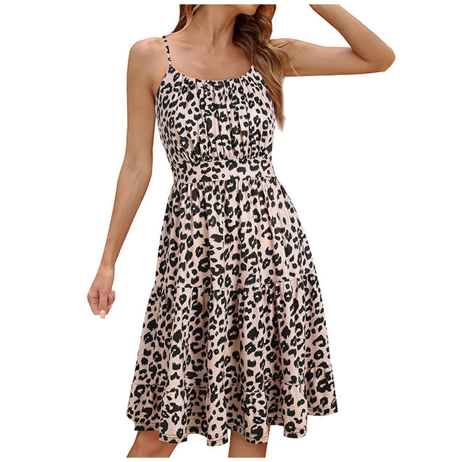 XHJUN Women's Floral Print Sleeveless Mini & Maxi Dresses - Sexy Sling Wedding Guest Dress for Summer Parties, Cocktail Events & Beach Vacations