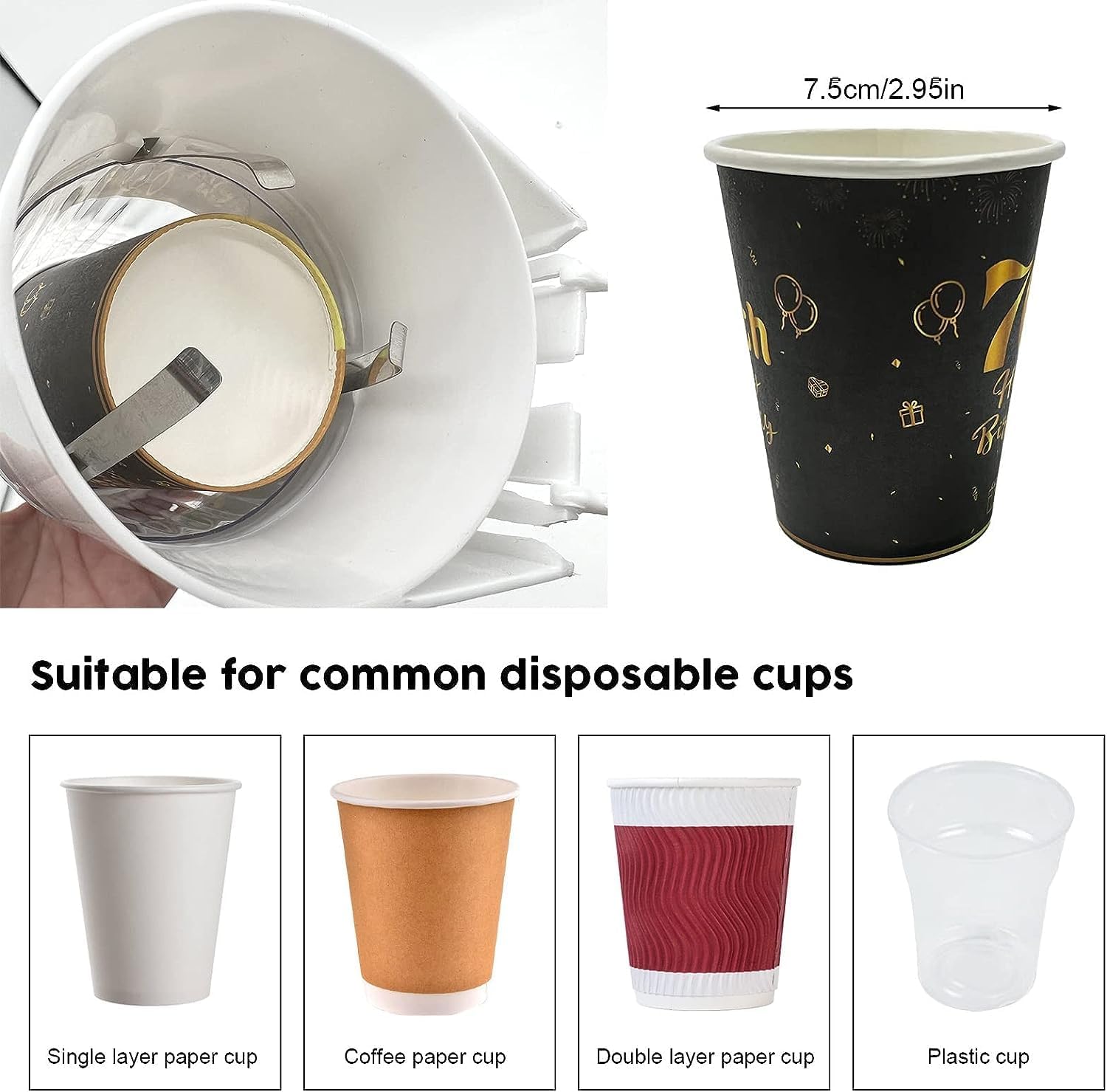 Wall Mounted Plastic Paper Cup Dispenser Holder - Stackable Glass & Disposable Cup Organizer for Kitchen, Office, or Restaurant Use