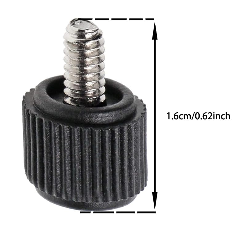 #6-32 Black PC Computer Case Thumb Screws (10pcs) - Hand Tighten Fastener for PC Builds, Computer Case Assembly & Hardware Upgrades - Perfect for DIY Computer Repair and Custom PC Modifications