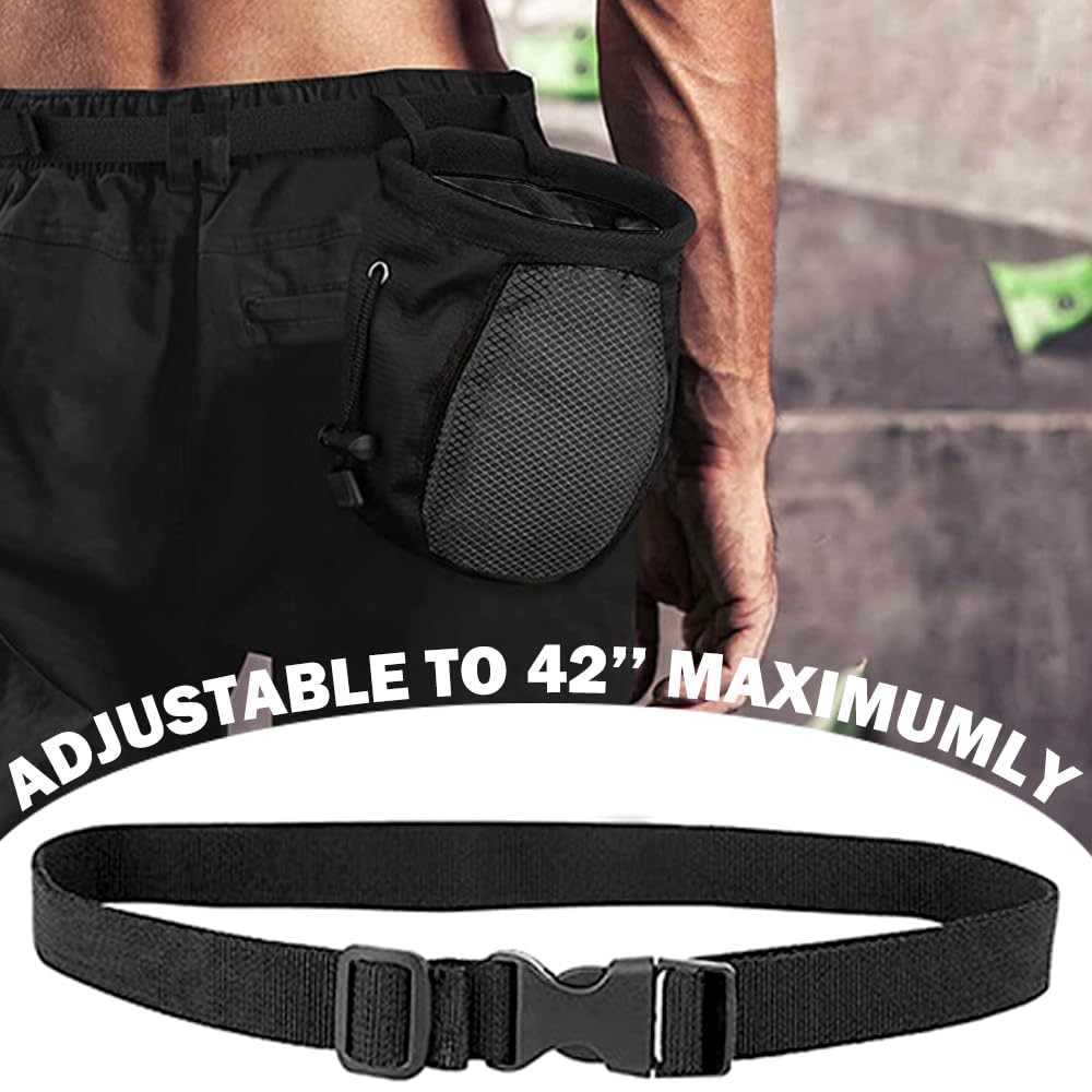Premium Adjustable Black Chalk Bag for Rock Climbing - Lightweight & Secure Grip - Perfect for Bouldering, Gym Training & Outdoor Climbing Adventures