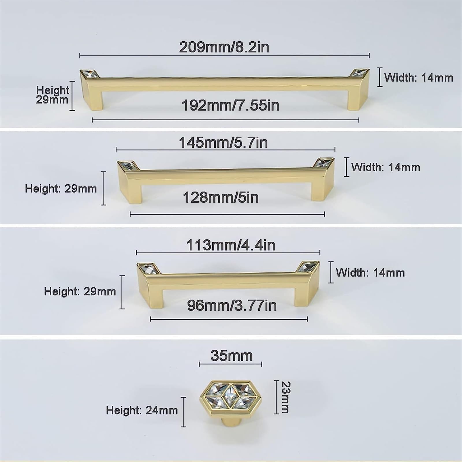 Modern Crystal Diamond Cabinet Knobs & Drawer Pulls - 2PCs Solid Zinc Alloy Handles for Kitchen Cabinets, Wardrobes, Cupboards - Includes Screws (Color Options) - Perfect for Home Renovation & Furniture Upgrade