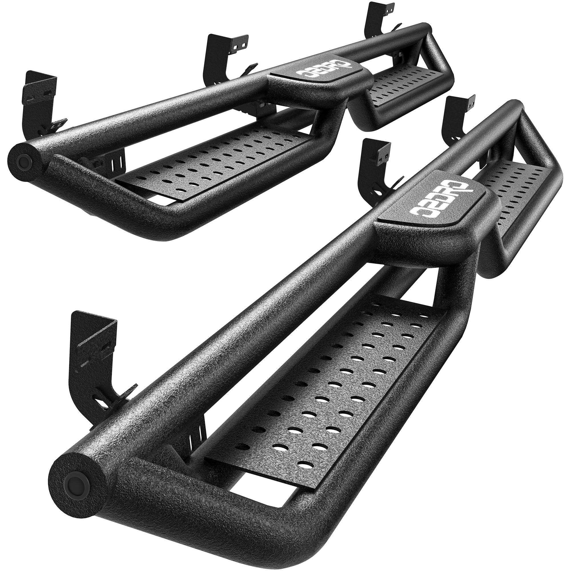 OEDRO 6 Inch Running Boards for 2019-2025 Chevy Silverado & GMC Sierra 1500 Double Cab | 2020-2025 Silverado/Sierra 2500HD 3500HD | Bolt-on Side Steps Steel Nerf Bars | Two Step Design | Off-Road & Daily Driving Accessories