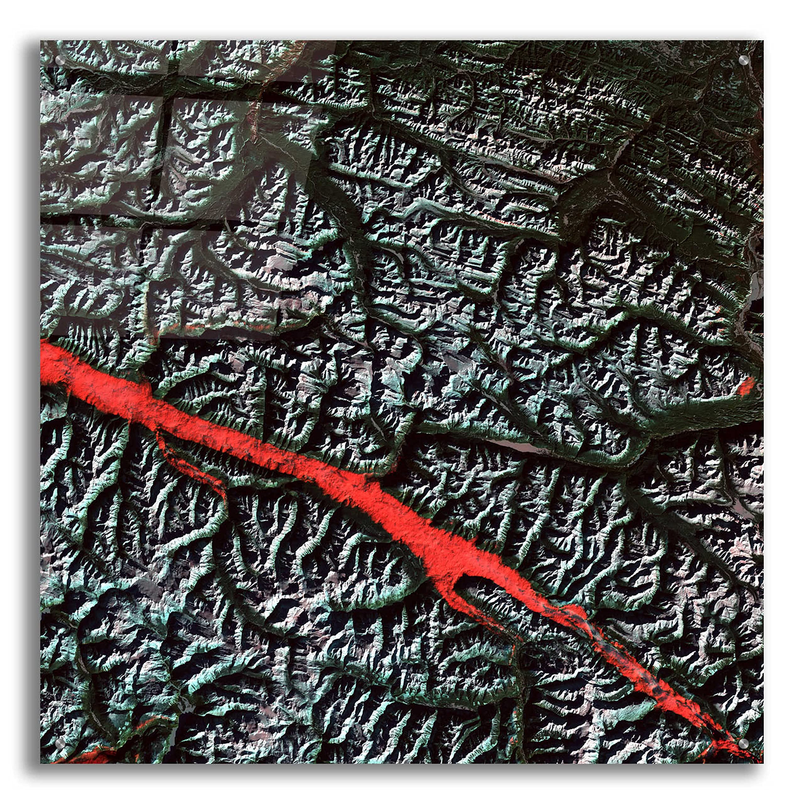Epic Art 'Earth as Art: Rocky Mountain Trench' - 36x36 Inch Acrylic Glass Wall Decor - Modern Home & Office Wall Art - Perfect for Living Room, Bedroom, or Office Decoration
