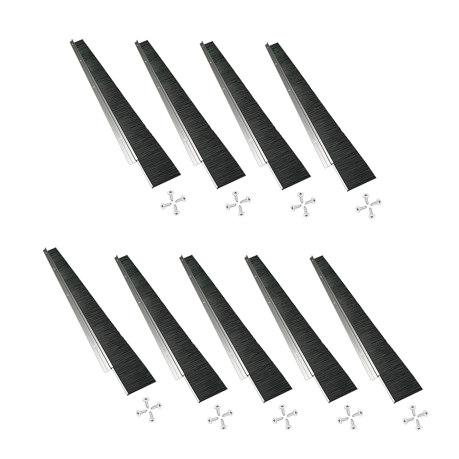 9 Sets 2.5 x 39.37 Inch (100CM) Heavy Duty Garage Door Brush Seal - Weatherproof Bottom Sweep for Roll Up & Exterior Doors - Easy Installation, Durable Protection Against Dust, Bugs & Drafts - Perfect for Home, Warehouse & Commercial Use