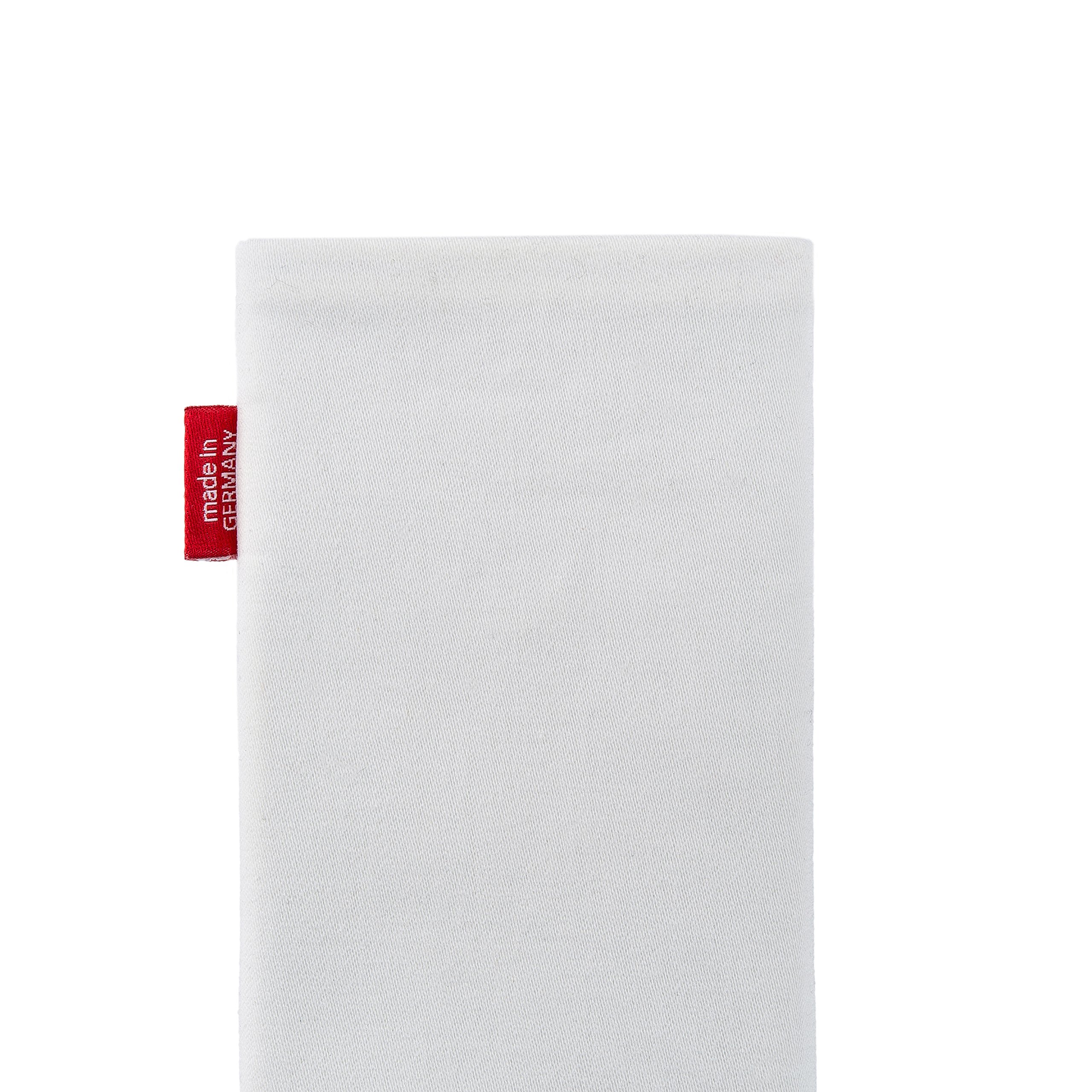 Premium Rock White Custom Tailored Sleeve for Apple iPhone X/Xs | German-Made Luxury Case | Fine Suit Fabric Pouch with Microfiber Lining for Screen Protection & Cleaning | Perfect for Business Meetings, Travel & Everyday Use