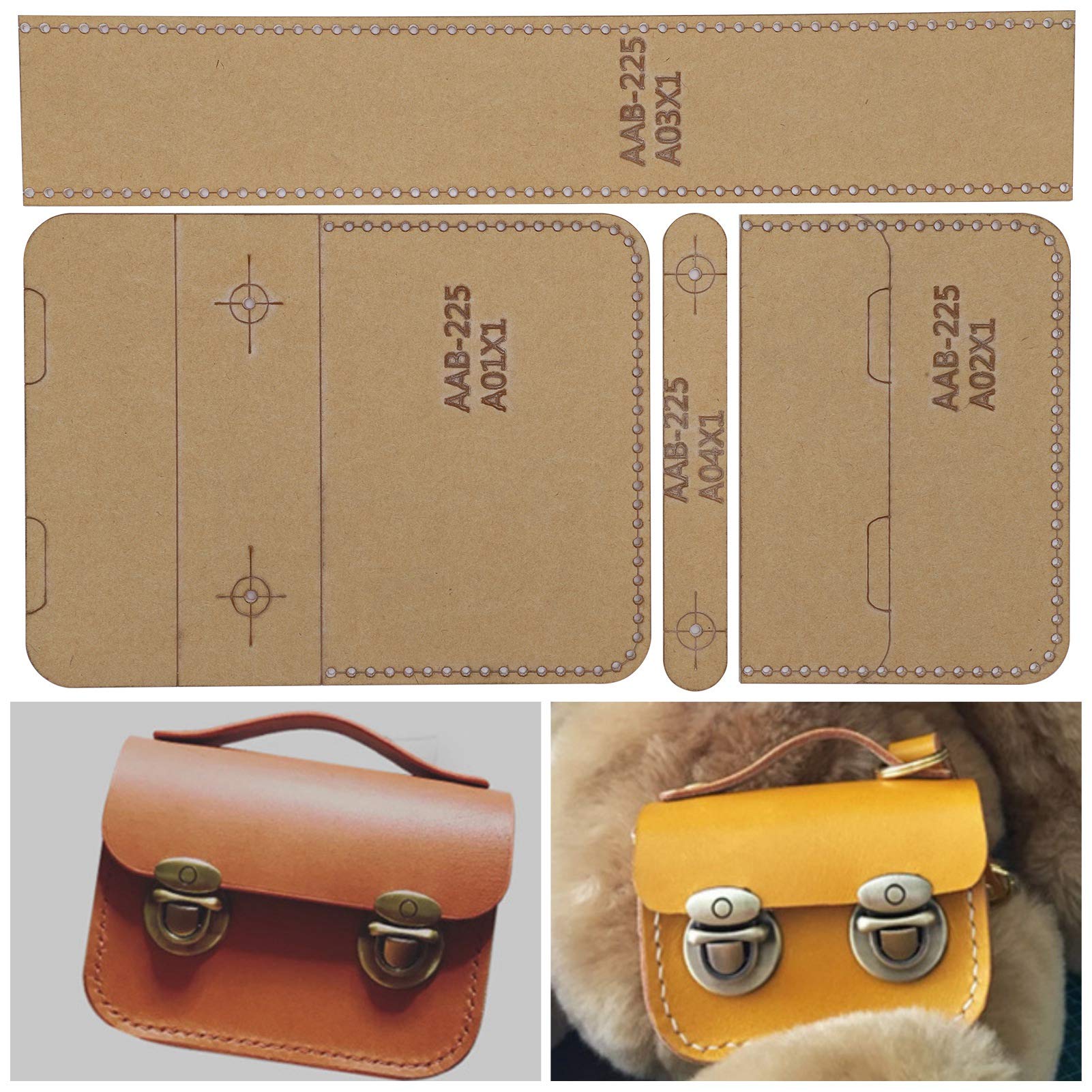4Pcs Acrylic Template Set for DIY Leather Craft - Wallet & Purse Stencil Patterns, Acrylic Cutting Tool for Handmade Leather Wallets, Bags & Accessories - Perfect for DIY Projects, Gifts & Crafting Enthusiasts