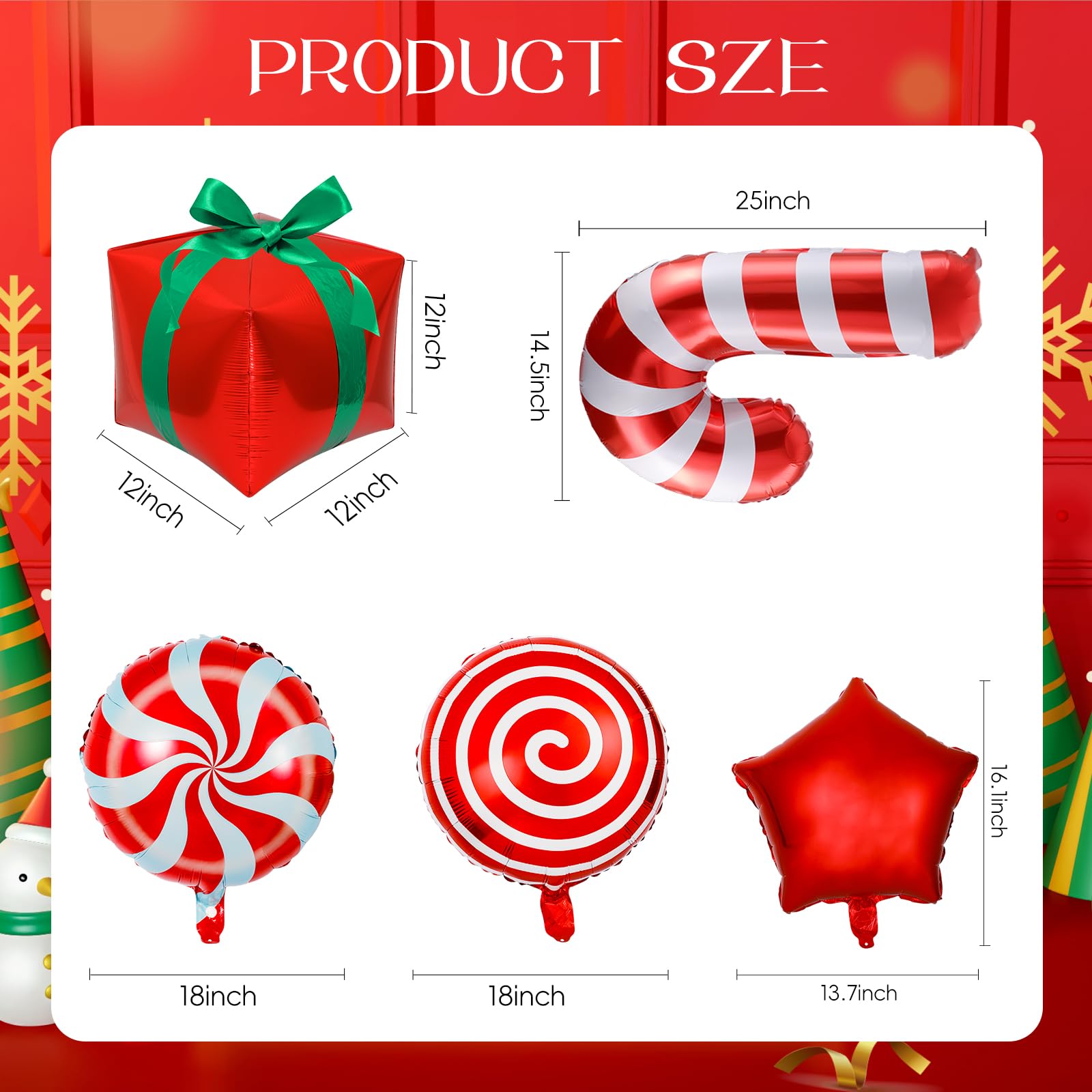 MGparty 172 PCS Christmas Balloon Garland Arch Kit - White Red Green Latex Balloons, Candy Cane & Star Balloons for Holiday Party Decor | Perfect for Christmas Tree Decorations, Home & Office Party Decorating, Xmas Photo Backdrops