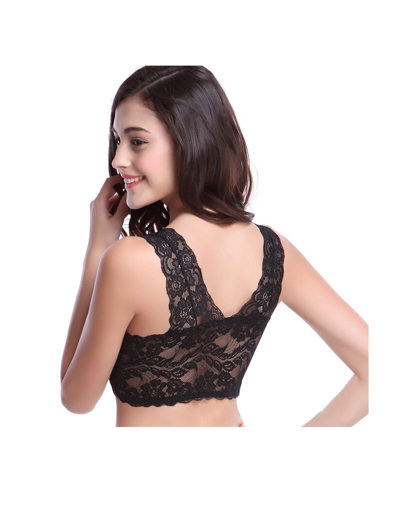 Women's Breathable Lace Cover Sports Bra with Removable Pads - Comfortable Workout & Yoga Support for Active Lifestyles