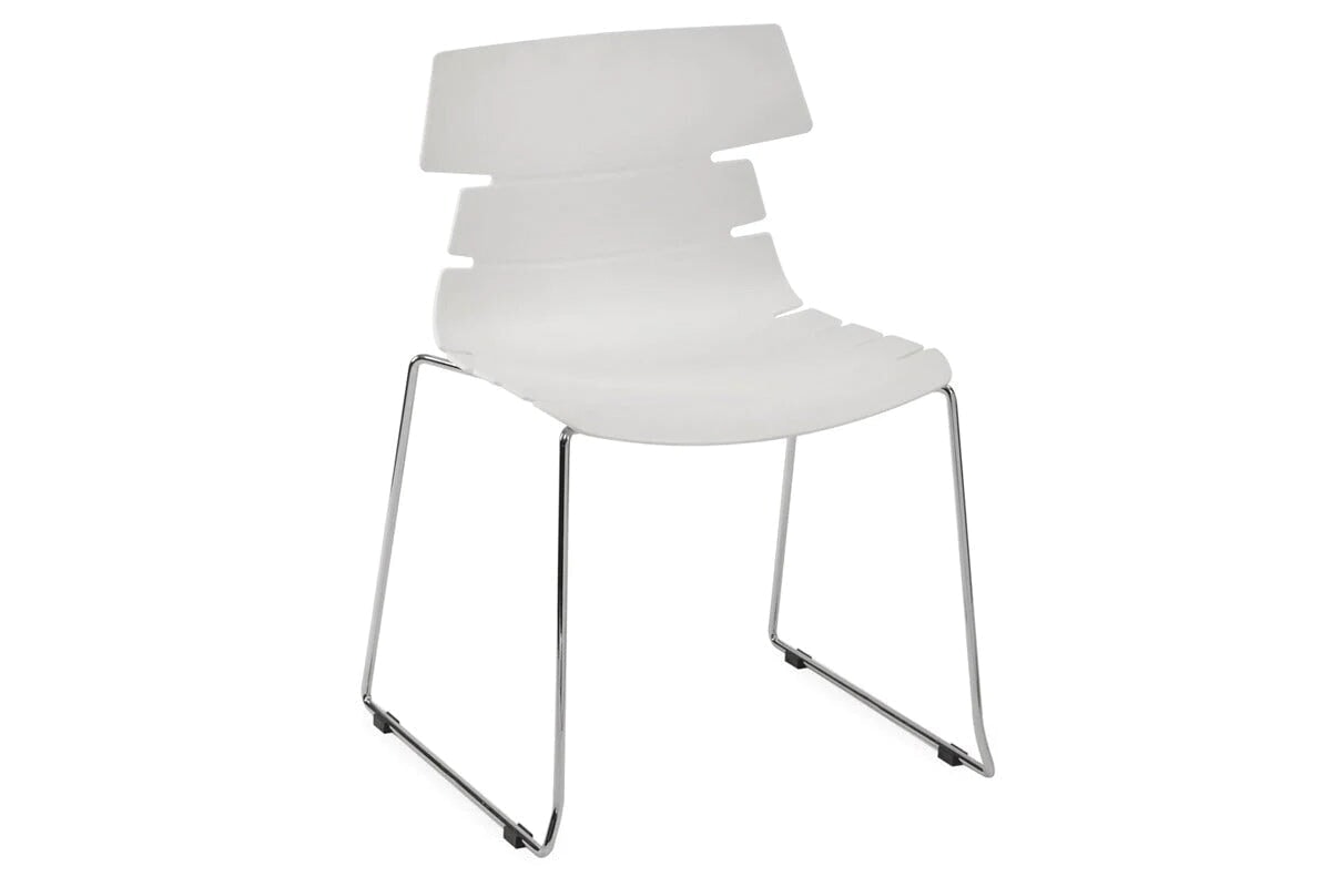 Wave Plastic Chair with Sled Base - Lightweight Outdoor/Indoor Stackable Chair for Patio, Beach, Camping & Picnics