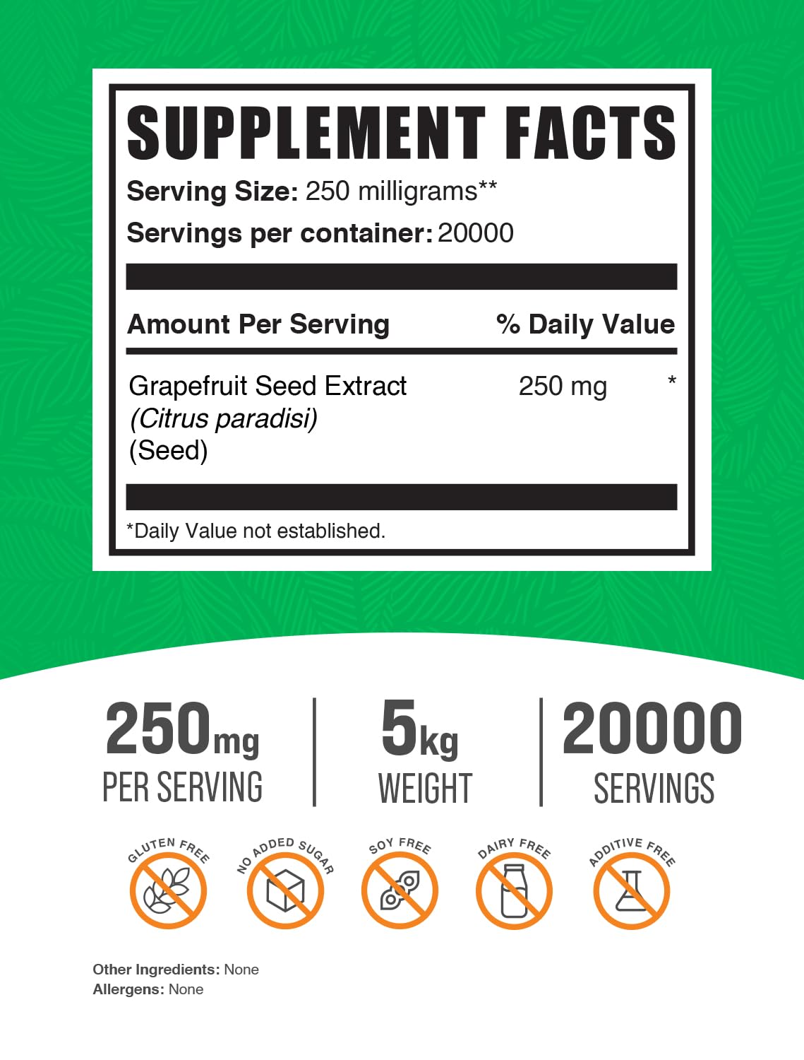 BulkSupplements.com Grapefruit Seed Extract Powder 5kg (11 lbs) - Natural Antioxidant Supplement, Gluten Free, 250mg per Serving - Supports Immune Health & Digestion - Ideal for Smoothies, Teas, and Wellness Routines