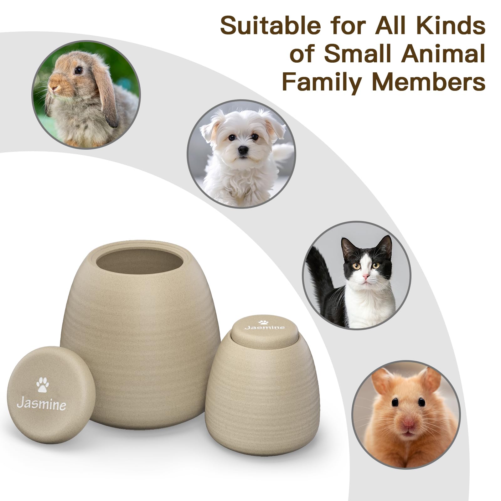 Personalized Ceramic Pet Urn for Ashes - Custom Engraved Name Memorial Keepsake - Perfect for Honoring Beloved Dogs, Cats & Pets at Home or Memorial Services
