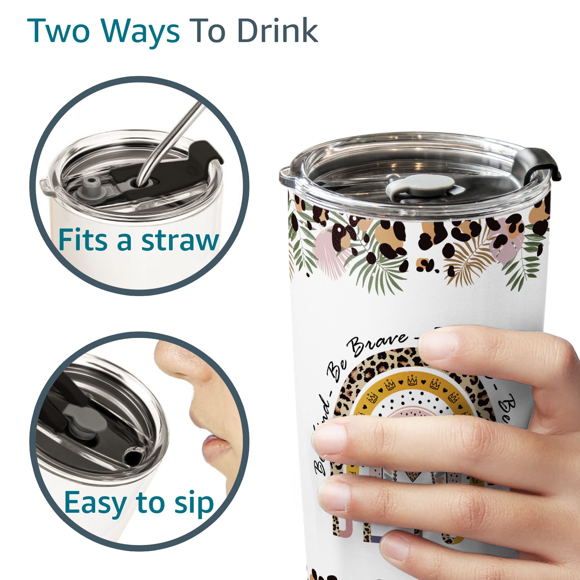 20oz Stainless Steel Tumbler - Inspirational Christmas & Birthday Gift for Women, Mom, Wife, Best Friend, Coworker | Motivational Thank You Present | Perfect for Office, Home, Travel & Daily Hydration