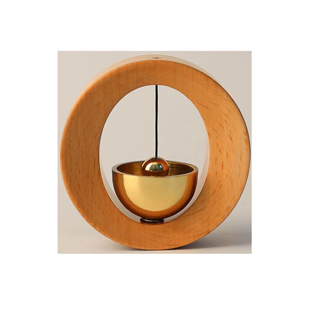 ZYMING Solid Wood Pure Copper Doorbell - Magnetic Adsorbable Bell for Home, Office & Garden Door Decor (83.5 cm, Brown) | Perfect for Farmhouse, Cottage & Vintage Style Entrances