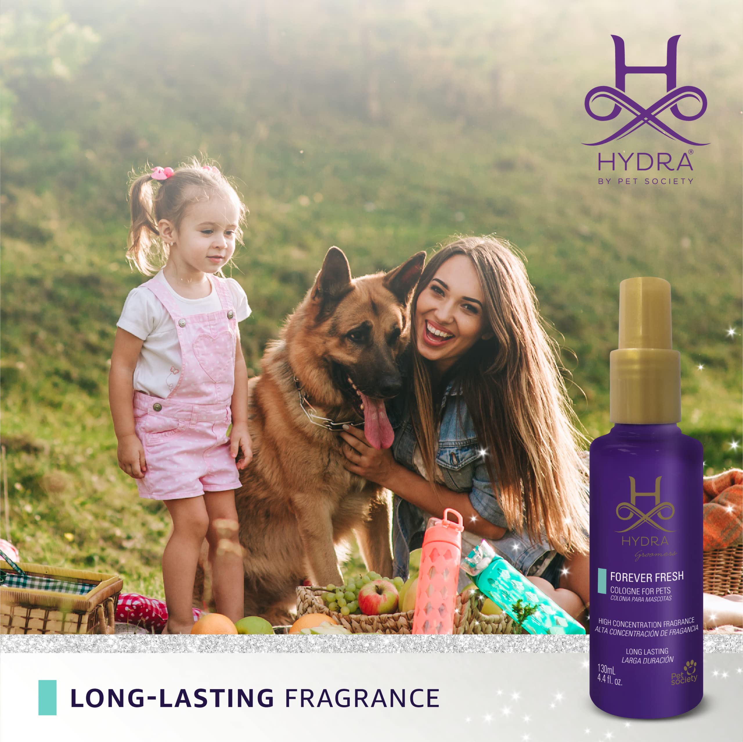 Hydra Forever Fresh Pet Cologne for Dogs & Cats - Grooming Spray & Finishing Cologne, 4.4 oz - Eliminate Odors & Keep Pets Smelling Great Between Baths - Perfect for Grooming, Travel & Daily Freshening