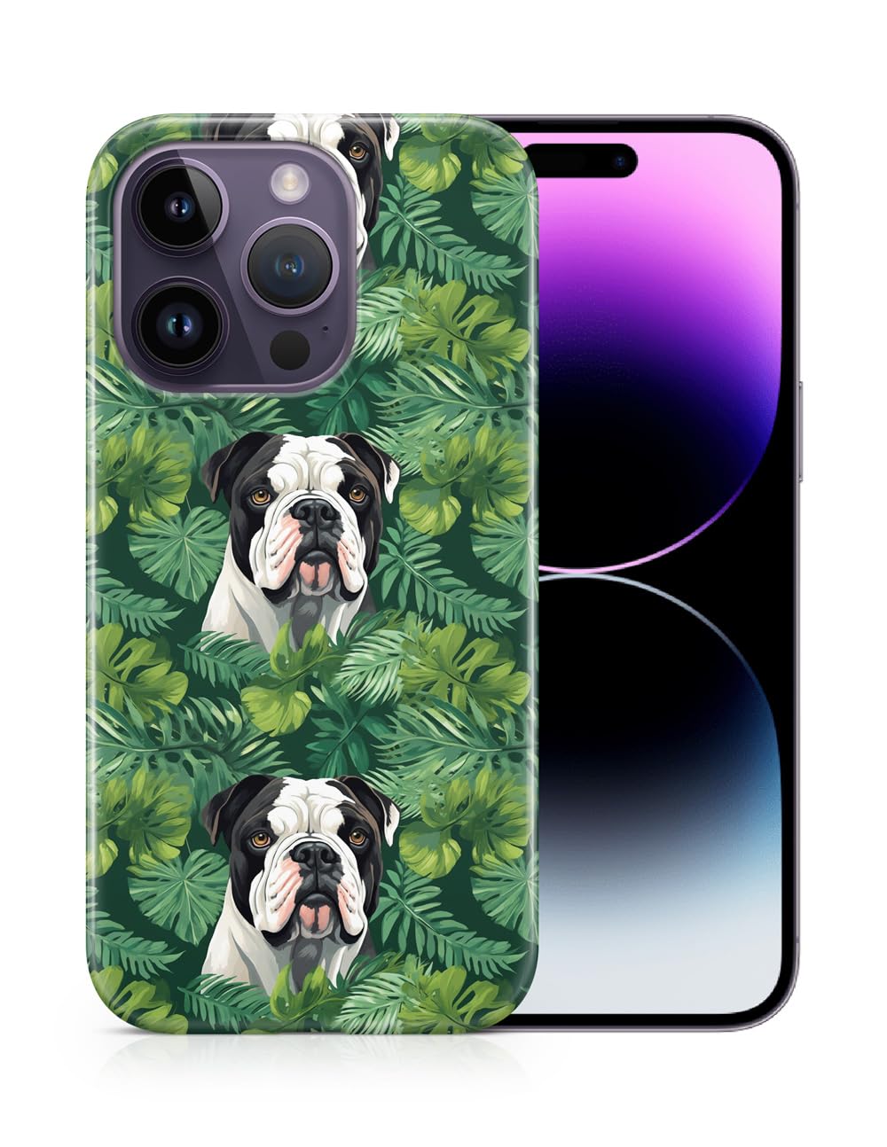 American Bulldog Puppy Dog Pattern Polycarbonate Phone Case for Apple iPhone 14 Pro - Durable Protective Cover with Cute Canine Design, Perfect for Pet Lovers & Everyday Use