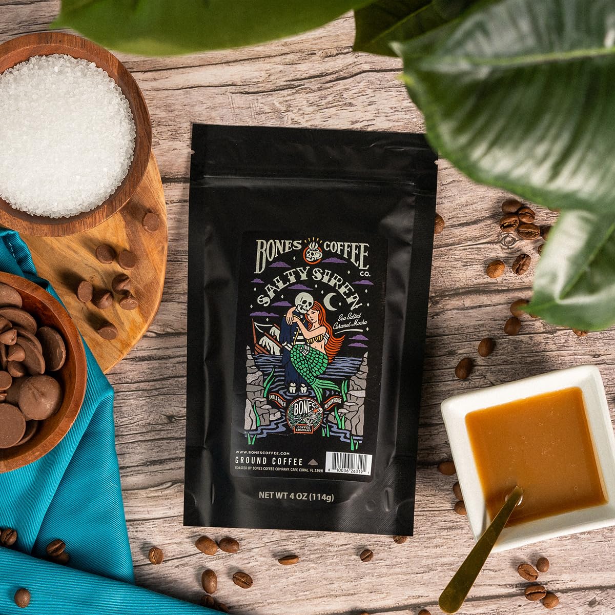 Bones Coffee Company Gourmet Flavored Coffee Sampler - Medium Roast Low Acid Ground Coffee Beans Gift Set (4 oz, Pack of 5) | Perfect for Coffee Lovers, Office Break, Home Brewing & Holiday Gifts