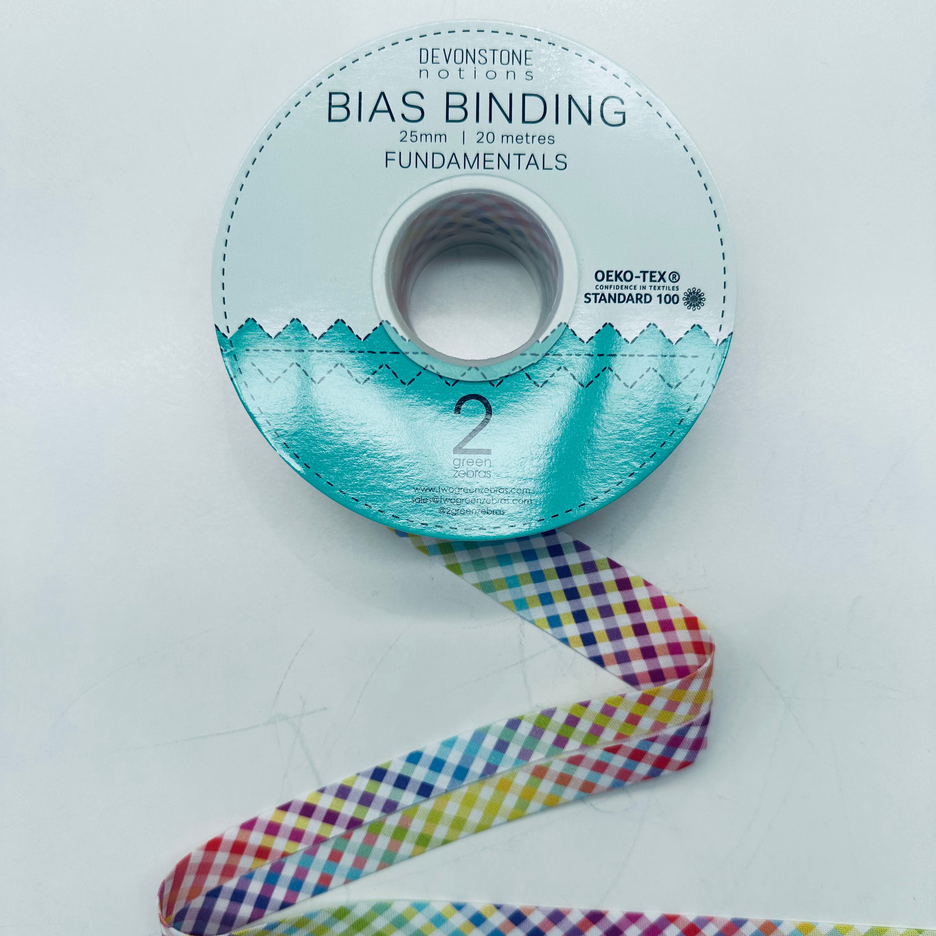 Rainbow Check Bias Binding Tape - 25mm/1 Inch Wide - DVBB3049 - Perfect for Quilting, Sewing & DIY Craft Projects
